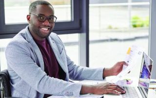 man at desk working